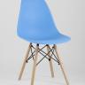 Стул Eames Style DSW голубой, литой полипропилен, стальной каркас, натуральный массив бука