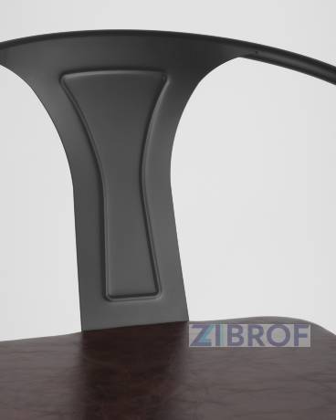 Tolix ARMS SOFT с подлокотниками черный матовый пластик, металл