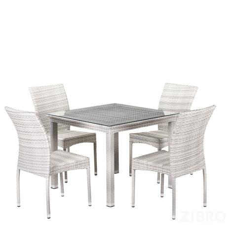 Комплект плетеной мебели T257A/Y380-W85-90x90 4Pcs Latte