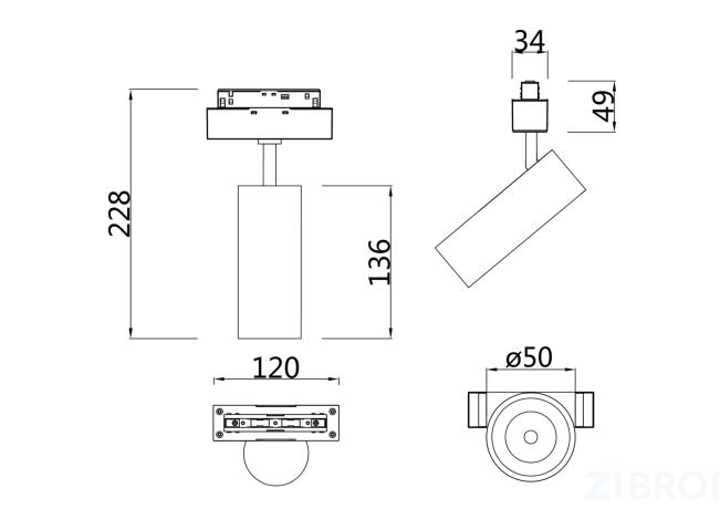 Трековый светильник Technical TR019-2-10W3K-MG