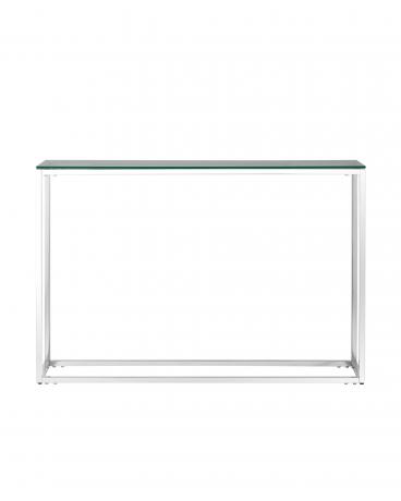 Консоль ТАУН 115*30 серебро каркас нержавеющая сталь столешница закаленное стекло