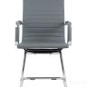 Кресло TopChairs Visit серое, обивка из экокожи, металический каркас