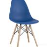 Стул Eames Style DSW синий пластиковый, сталь, натуральный массив бука, 4 шт.