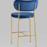 Стул полубарный Барбара велюр синий ножки из металла золотые