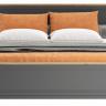 Кровать двуспальная Jasmin LOZ160х200 с ПМ графит, дуб артизан BRW_UT-70041692