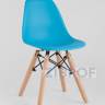 Комплект мебели детский стол Eames белый, 2 голубых стульчика и 2 желтых стульчика