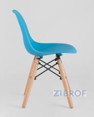 Комплект мебели детский стол Eames белый, 2 голубых стульчика и 2 желтых стульчика