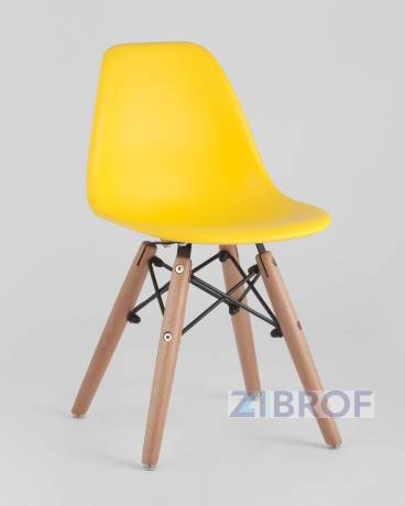 Комплект мебели детский стол Eames белый, 2 голубых стульчика и 2 желтых стульчика