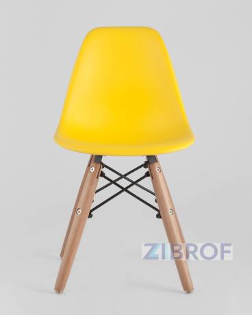 Комплект мебели детский стол Eames белый, 2 голубых стульчика и 2 желтых стульчика