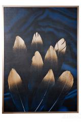 89VOR-GOLDEN FEATHER/1 Холст "Золотое перо-1" 140*100 см, багет латунь