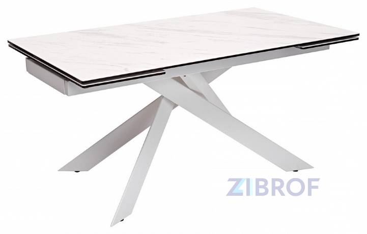 Стол обеденный Spyder раскладной 160-240*90 итальянская керамика белый мрамор матовый