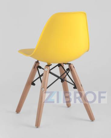 Комплект мебели детский стол Eames белый, 2 желтых стульчика