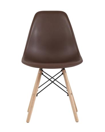 Стул DSW коричневый, литой полипропилен, стальной каркас, массив бука, 4 шт.