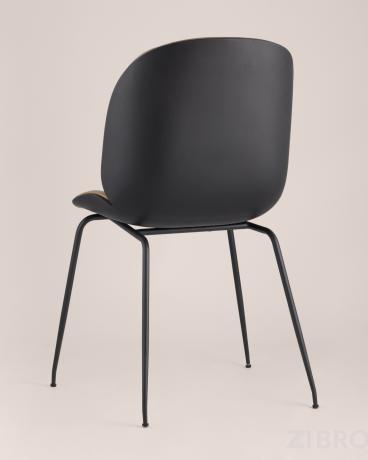 Стул Beetle PU бежевый, металлический каркас, черные ножки