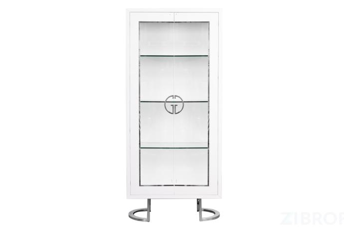 Витрина Garda Decor белая с хром GD-VI003