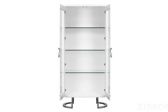 Витрина Garda Decor белая с хром GD-VI003