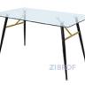 Стол DT-9712-1 MK-5813-GD стеклянный с золотым декором 80х140(140)х75 см Прозрачный