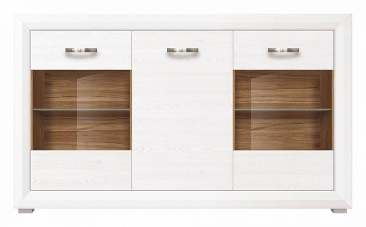Тумба-витрина Мальта B136-REG2W1D лиственница сибирская, орех лион BRW_70002594