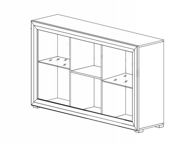 Тумба-витрина Мальта B136-REG2W1D лиственница сибирская, орех лион BRW_70002594