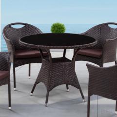 Комплект плетеной мебели T190B-1/Y197B Brown 4Pcs