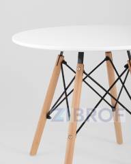 Комплект мебели детский стол Eames белый, диаметр 60 см, 2 стульчика голубой и желтый