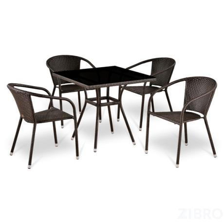 Комплект мебели из иск. ротанга T283BNS/Y137C-W51 Brown (4+1)