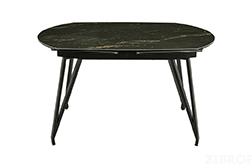 Стол обеденный MC-1907DT MK-7511-BL керамический 100х130(190)х75 см Черный мрамор
