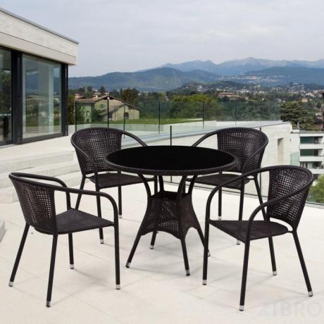 Комплект плетеной мебели T197ANS-W53/Y137B-W51 Brown 4Pcs