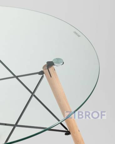 Eames D80 стол стеклянный, 4 стула Eames DSW белые