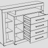 Тумба комбинированная Монтана серый Atelier NKM_71020124