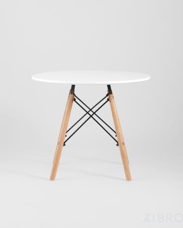 Стол Eames DSW детский белый, ножки массив бука