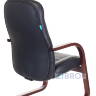 офисное Бюрократ T-9923WALNUT-AV/BL на полозьях низкая спинка черный обивка кожа каркас металл