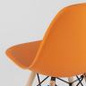 Стул SIMPLE DSW оранжевый, литой полипропилен, стальной каркас, натуральный массив бука