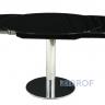 Стол MC-6225DT-S MK-7522-BL трансформер стеклянный круглый 102х102(166)х75 см Черный