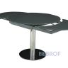 Стол MC-6225DT-S MK-7522-BL трансформер стеклянный круглый 102х102(166)х75 см Черный