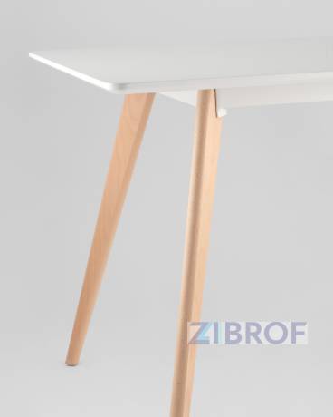 FRANK 120*80 Белый, столешница сплошная, массивные деревянные ножки