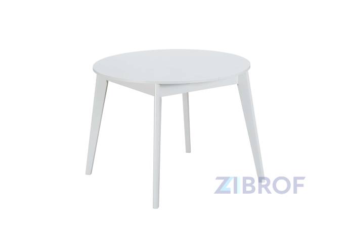Обеденная группа стол Rondо раскладной 100-135*100 см белый, 4 стула Eames белые