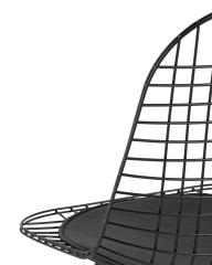 Стул обеденный Eiffel из металла цвет черный с подушкой из черной экокожи