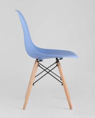 Стул Eames DSW голубой, литой полипропилен, стальной каркас, массив бука