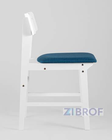 Обеденная группа стол Rondo раскладной 100-135*100 см белый, стулья Oden White синие