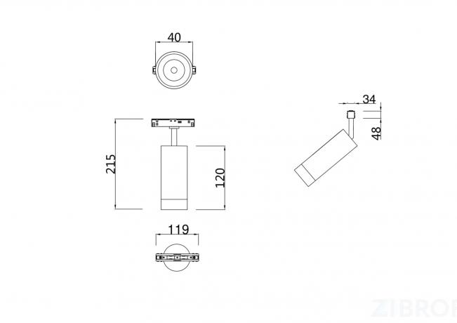 Трековый светильник Technical TR019-2-7W4K-W